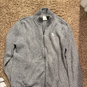 Abercrombie & Fitch Heather Gray Zip-Up Sweater